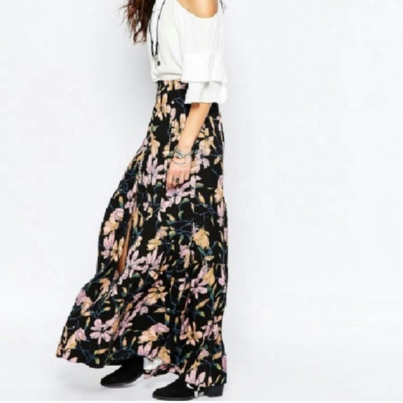 Free People | Skirts | Free People Buttonup Floral Maxi Skirt | Poshmark